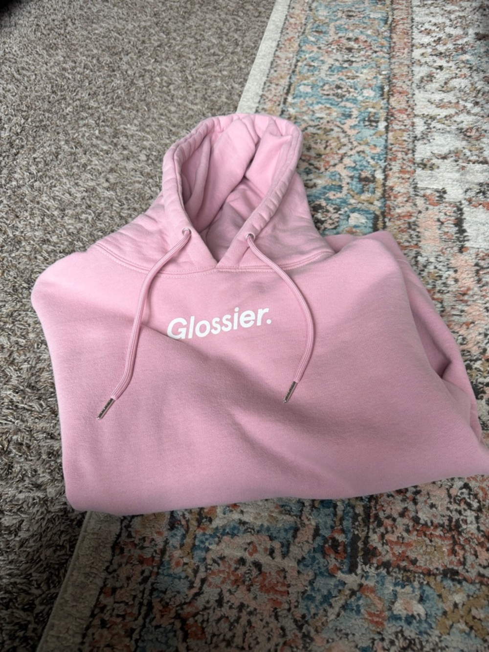 Glossier Pink Logo Hoodie